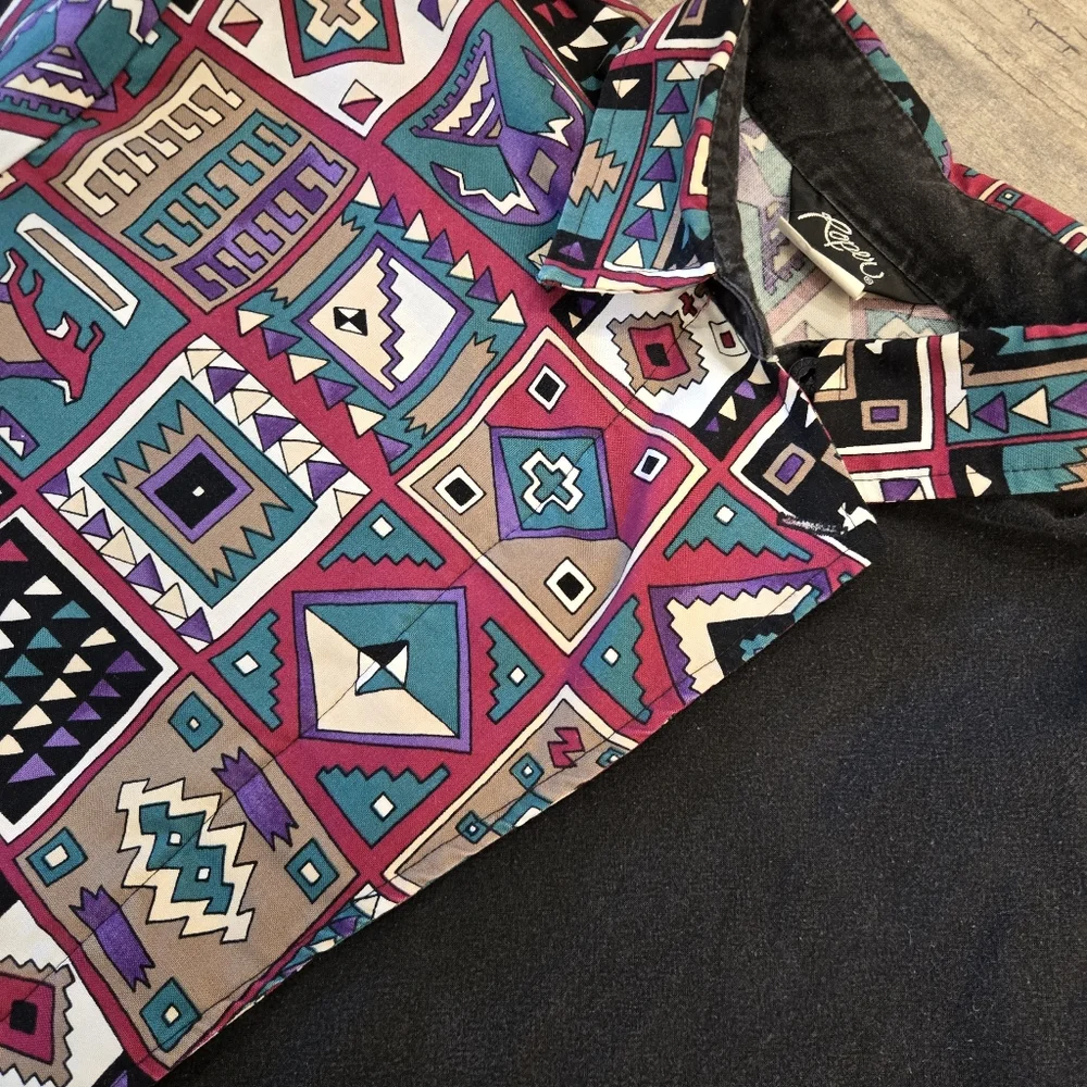 Vintage Roper Long Sleeve Aztec Vibe South Western Vibe - Picture 4 of 9